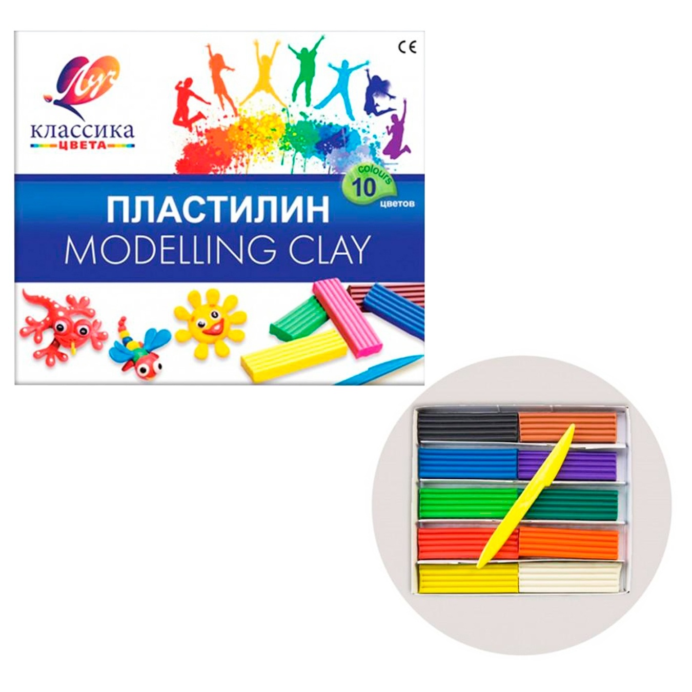 

Пластилин Луч Классика 10 цветов 20шт 200г