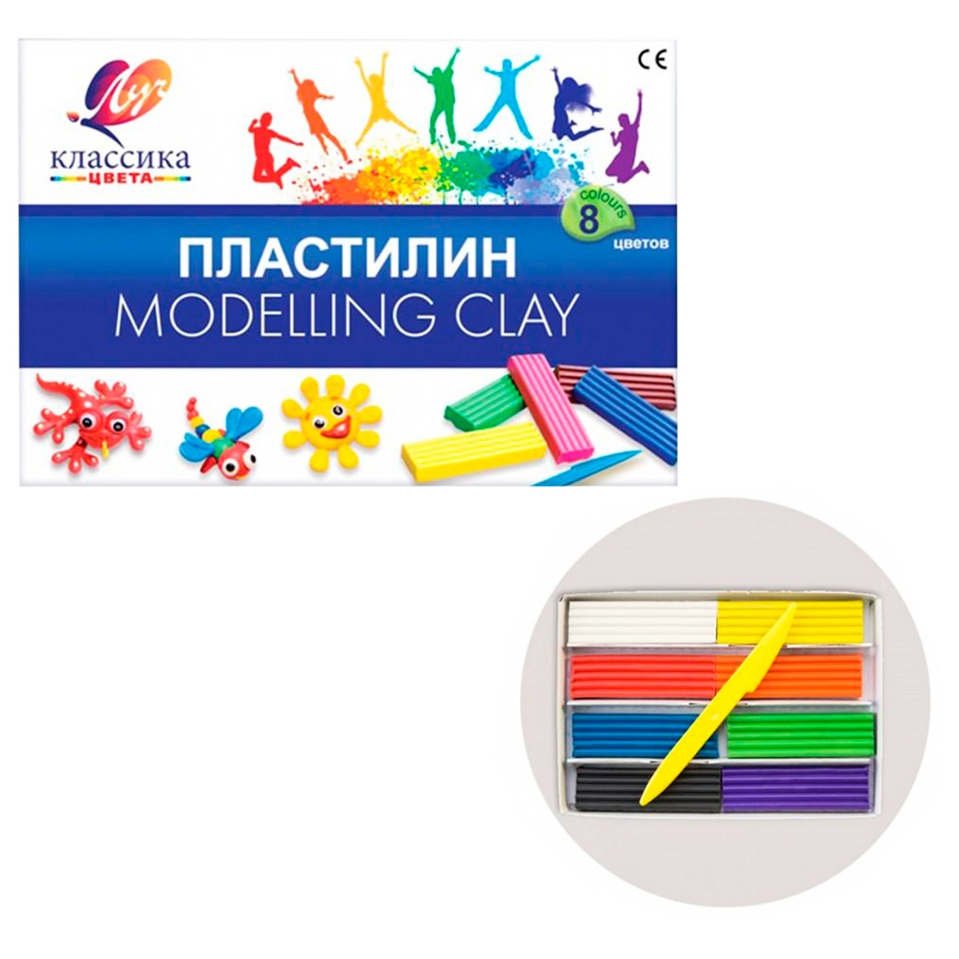 

Пластилин Луч 8 цветов 160г