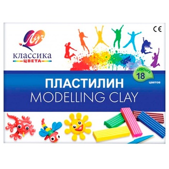 Пластилин Луч Классика 18 цветов 360г - купить, цены на Auchan - фото 1