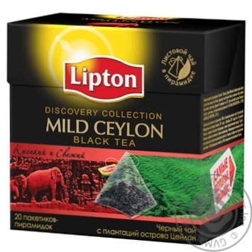 Чорний чай Lipton Mild Ceylon в пірамідках 20х1,5г - купити, ціни на NOVUS - фото 1