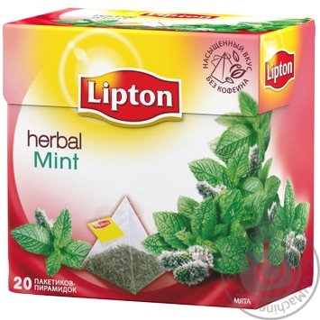 Tea Lipton herbal mint 20pcs 22g cardboard box - buy, prices for NOVUS - photo 1