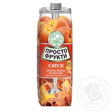 Prosto Frukty Bananas, apples and peaches mashed in apple juice 1000ml - buy, prices for MegaMarket - photo 2
