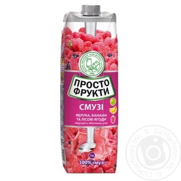 Prosto Frukty Apples, bananas and forest berries mashed in apple juice 1000ml - buy, prices for NOVUS - photo 1