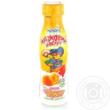 Yogurt Molokiya apricot-peach 2.5% 400g plastic bottle Ukraine - buy, prices for - photo 2