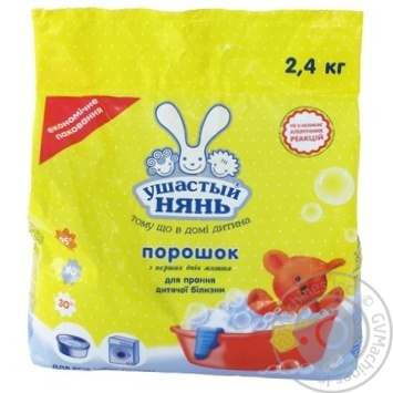 Порошок стиральный Ушастый нянь для стирки детского белья 2.4кг купить, цены на МегаМаркет - фото 2