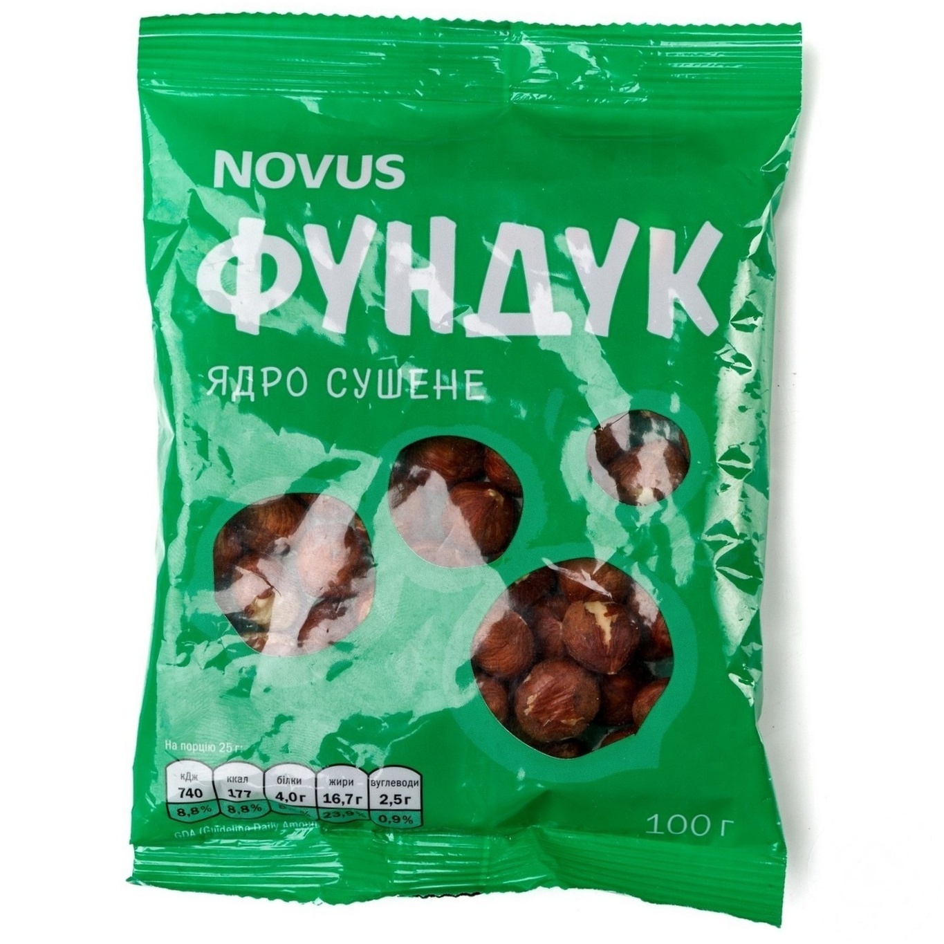 

Фундук Novus сушеный 100г