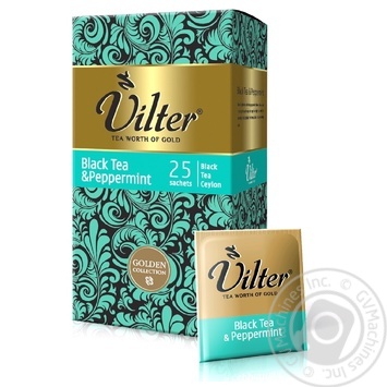 Black pekoe tea Vilter with mint Ceylon 25x2g teabags - buy, prices for NOVUS - photo 1