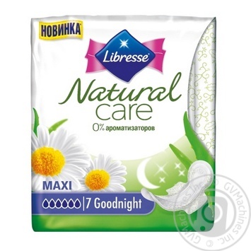 Прокладки гігієнічні Libresse Natural Care Maxi Goodnight 7 купити, ціни на МегаМаркет - фото 2