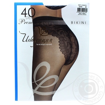 Колготи Інтуіція Bikini 40 Premium 4 чорний купити, ціни на МегаМаркет - фото 1