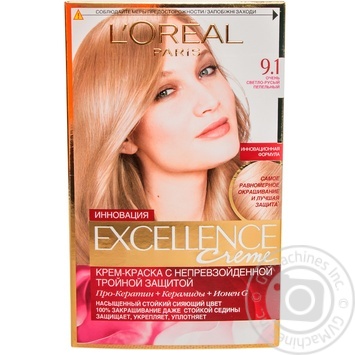 Крем-краска для волос L'Oreal Excellence Creme 9.1 очень светло-русый пепельный купить, цены на МегаМаркет - фото 8