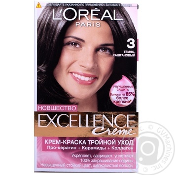 Фарба дволосся Loreal EXELLENCE №3 купить, цены на МегаМаркет - фото 1