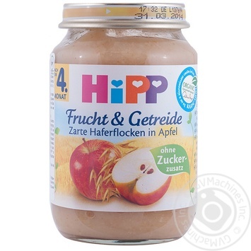 Baby puree Hipp Apple with oat flakes for 6+ month old babies glass jar 190g Germany - buy, prices for - photo 2