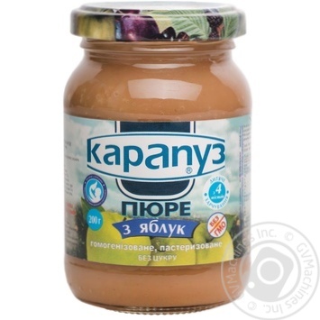 Fruit puree Karapuz apple with sugar for 2+ month babies 200g - buy, prices for MegaMarket - photo 1