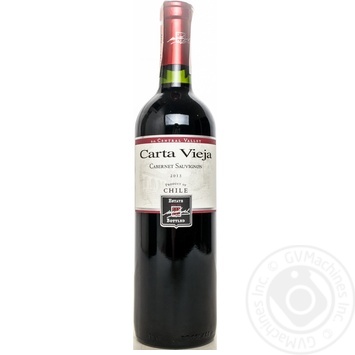 Вино Carta Vieja Cabernet Sauvignon червоне сухе 0.75л х6 купити, ціни на МегаМаркет - фото 1