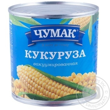 Vegetables corn Chumak canned 340g can Ukraine