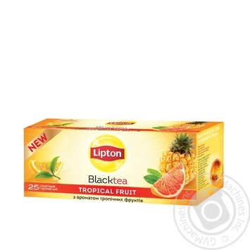 Чай Lipton Tropical Fruit черный с ароматом ананаса, манго и апельсина в пакетиках 25*1,8г купить, цены на МегаМаркет - фото 2