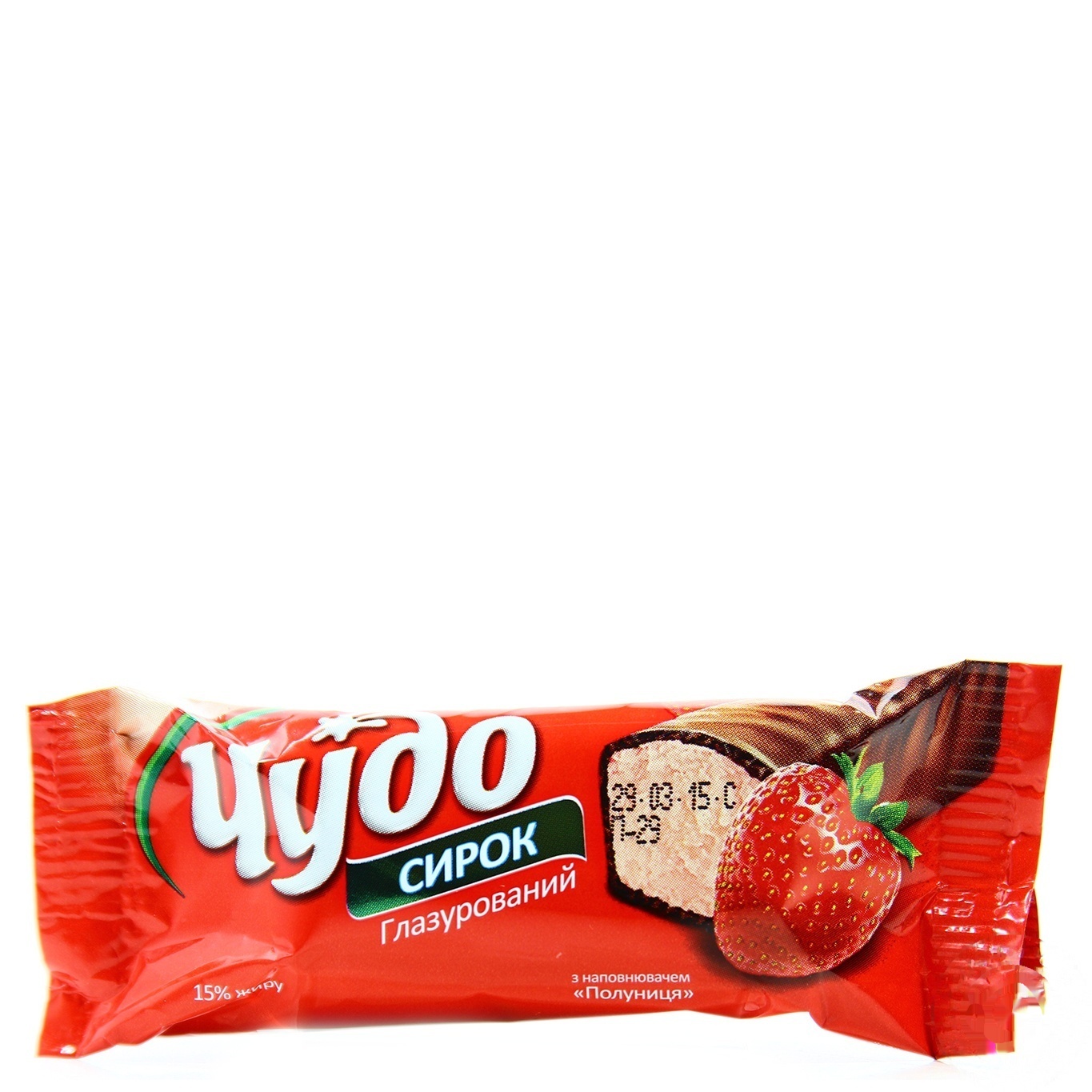 

Сырок Чудо с клубникой глазированный 15% 36г