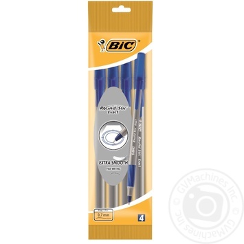 Ручка кулькова Bic Roubd Stic синя 4шт купити, ціни на МегаМаркет - фото 2