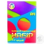 Картон кольоровий А4 німів. 7 цв. 14л.