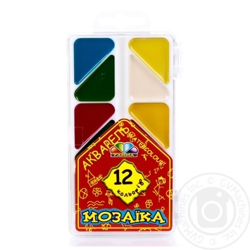 Фарби Гамма акварель мозаїка 12кол х40 купити, ціни на МегаМаркет - фото 1