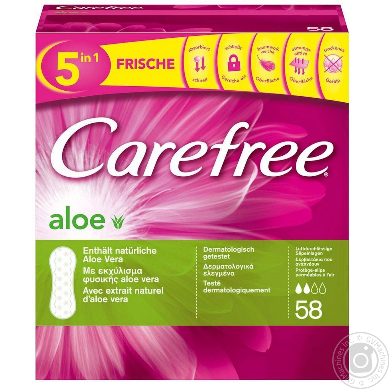 

Прокладки ежедневные Carefree с экстрактом алоэ 2 капельки 58шт
