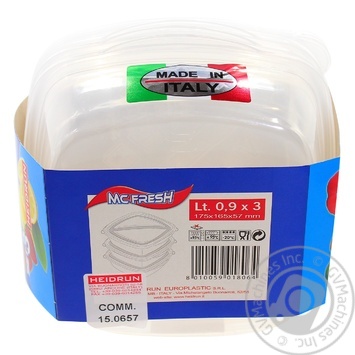 Heidrun MC Fresh Set of Food Containers 175X165X57mm 3pcs 0.9l - buy, prices for ULTRAMARKET - photo 2