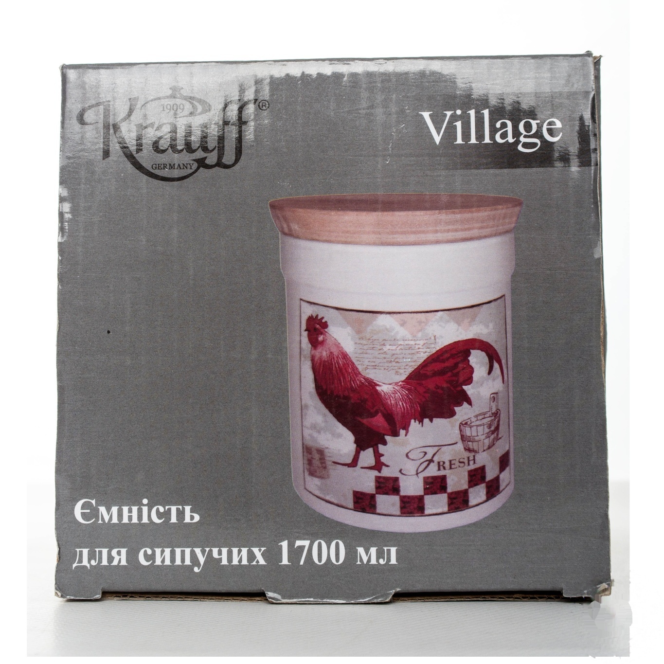 

Емкость для сыпучих Krauff Village с деревянной крышкой 1,7л