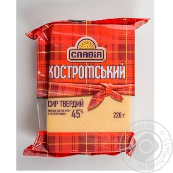 Сир Славія Костромський твердий 45% 220г купити, ціни на МегаМаркет - фото 3