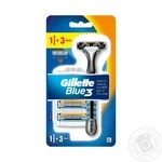 Бритвенный станок Gillette Blue3 + 3 сменные кассеты
