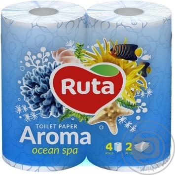 Бумага туалетная Ruta Aroma Фиалка голубая 2-слойная 4шт купить, цены на МегаМаркет - фото 1