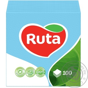 Paper napkins Ruta blue 1-ply 24*24cm 100pcs - buy, prices for MegaMarket - photo 1