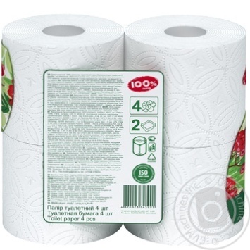 Ruta 100% Paper 2 -Ply Toilet Paper 4pcs - buy, prices for Vostorg - photo 2