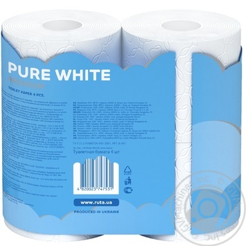 Туалетний папір Ruta Pure White 4рул.3шар х14 купити, ціни на МегаМаркет - фото 2