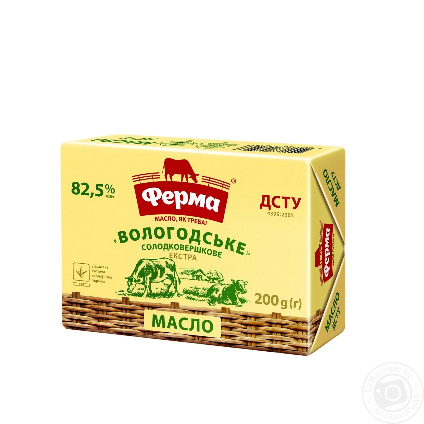 

Масло Ферма Вологодское сладкосливочное экстра 82,5% 200г
