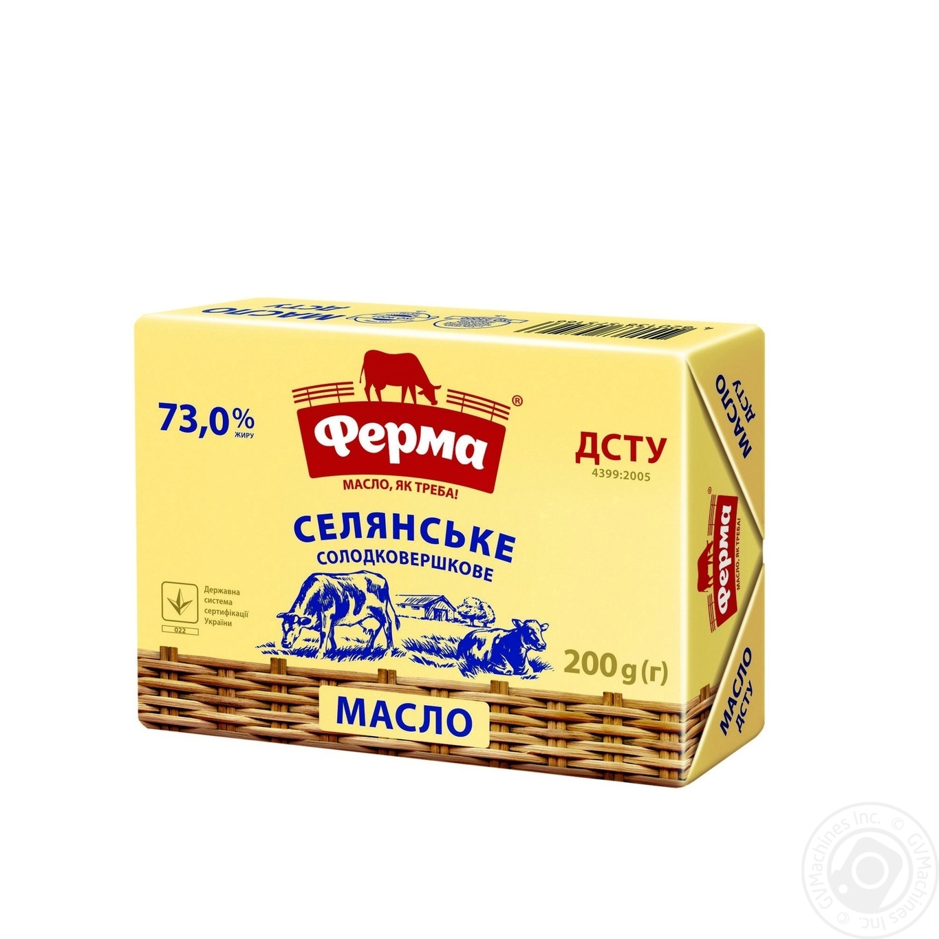 

Масло Ферма Селянское сладкосливочное 73% 200г