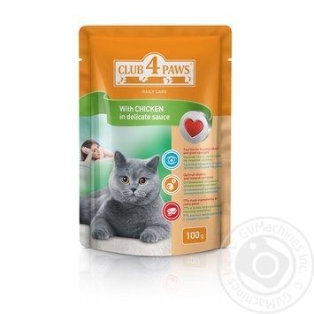 Корм Club 4 Paws для взрослых кошек С курицей в деликатном соусе 100г - купить, цены на - фото 1