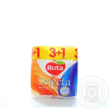 Рушники паперові Ruta Selecta білі 3-шарові 4шт