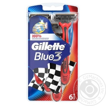 Disposable Razors Gillette Blue 3 Red 6psc - buy, prices for NOVUS - photo 2