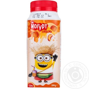Minions peach yogurt 1.5% 200g - buy, prices for MegaMarket - photo 1