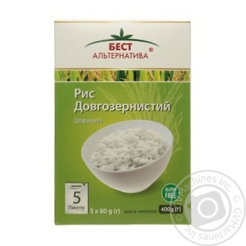 Рис Бест Альтернатива шліфований довгозернистий у пакетиках 5*80г купити, ціни на МегаМаркет - фото 1