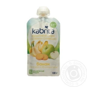 Пюре Kabrita банан з печивом і яблучним пюре 100г купити, ціни на МегаМаркет - фото 1