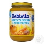 Bebivita for children from 4 months pumpkin and carrot with beef puree 190g