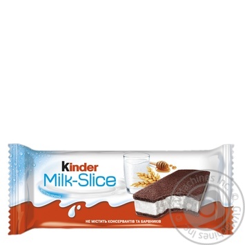 Chocolate-covered biscuit shortcake Kinder Milk-slice with milk filling 28g - buy, prices for MegaMarket - photo 2