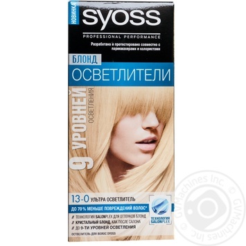 Осветлитель для волос Syoss с технологией Salonplex 13-0 Ультра осветлитель купить, цены на МегаМаркет - фото 1