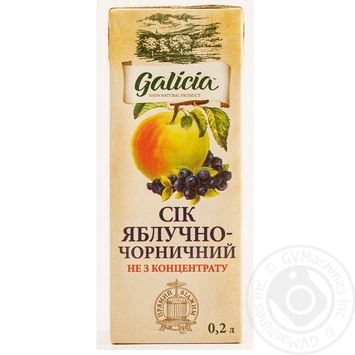Сок Galicia яблочно-черничный 0,2л купить, цены на МегаМаркет - фото 1