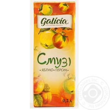 Galicia Apple-Peach smoothie 0,2l - buy, prices for MegaMarket - photo 1