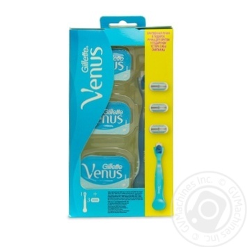 Набор VENUS Станок+1Картрiдж+VENUS Картрiдж д/голiння 2шт*11.19 купити, ціни на МегаМаркет - фото 1