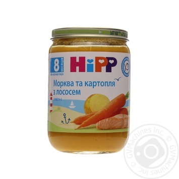 Пюре Hipp Морковь и картофель с лососем с 8-ми месяцев 190г купить, цены на МегаМаркет - фото 1