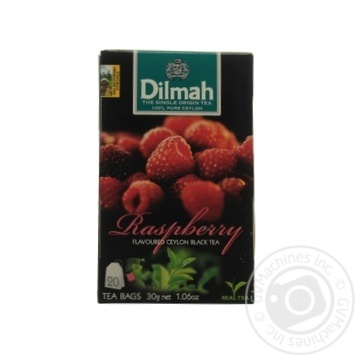 Чай Dilmah Малина черный цейлонский ароматизированный в пакетиках 20*1,5г купить, цены на МегаМаркет - фото 1
