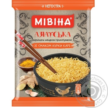 Вермишель Мивина Азиатская вкус курицы карри неострая 59.2г - купить, цены на Восторг - фото 1